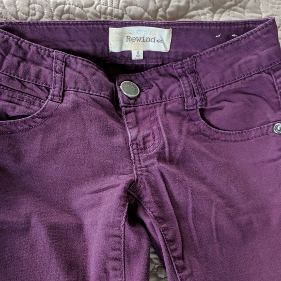 Maroon Rewind skinny jeans sz0 - Picture 3 of 5